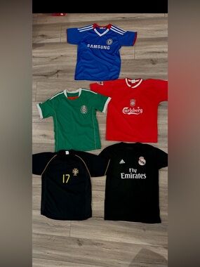 5 youth soccer football jerseys Ronaldo Mexico Chelsea Liverpool etc